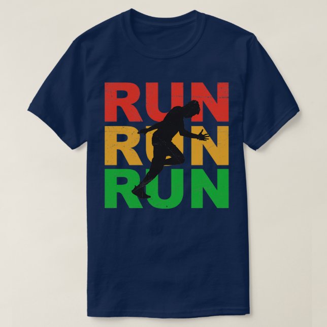 Run Run Run Marathon Jogger Runner Gift Idea T-Shirt (Design Front)