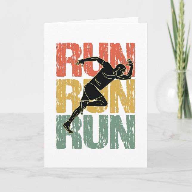 Run Run Run - Vintage Runner Card (Front)