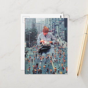 Run Run The Denist is Coming A Surreal Collage Postcard