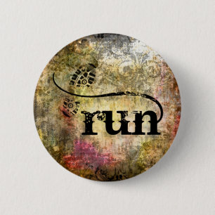 Run/Runner by Vetro Jewellery 6 Cm Round Badge