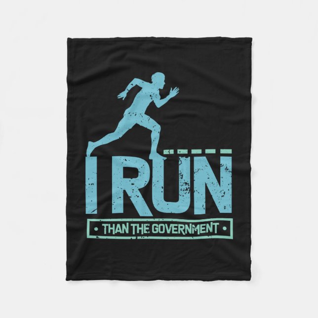 Run Running Marathon Sport Gift Fleece Blanket (Front)