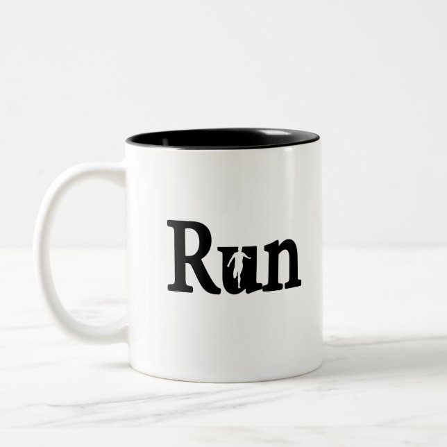 Run running Two-Tone coffee mug (Left)