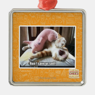 Run! Save ur self! Metal Tree Decoration