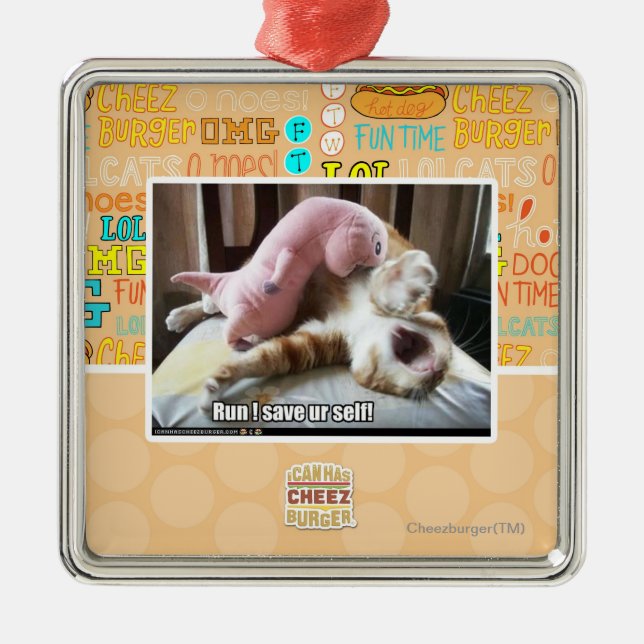 Run! Save ur self! Metal Tree Decoration (Front)