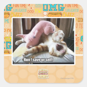 Run! Save ur self! Square Sticker