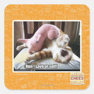 Run! Save ur self! Square Sticker