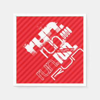 Run; Scarlet Red Stripes Napkin
