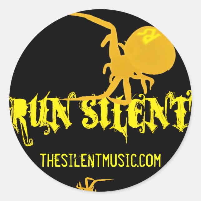Run Silent Round Sticker (Front)