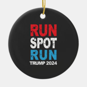 Run Spot Run Trump 2024 Trump Vance election Ceramic Tree Decoration