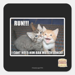 RUN!!! SQUARE STICKER