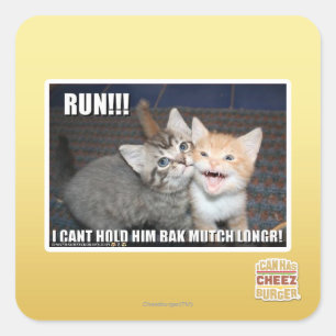 RUN!!! SQUARE STICKER