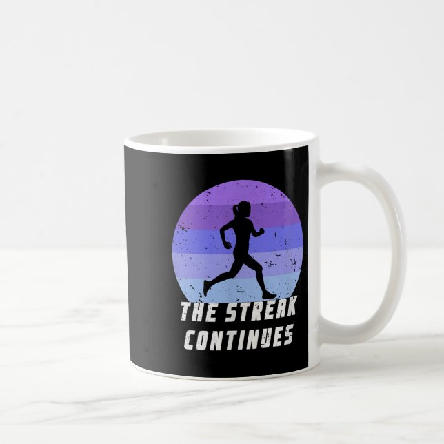 Run Streak 365 Running Daily Runner Silhouette Mot Coffee Mug (Right)