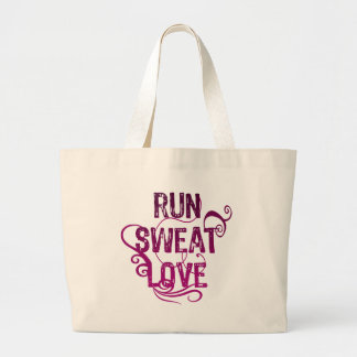 Run Sweat Love Large Tote Bag