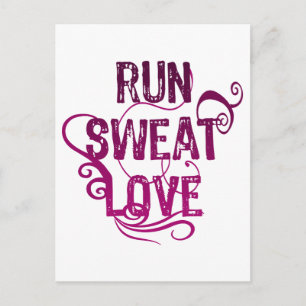 Run Sweat Love Postcard