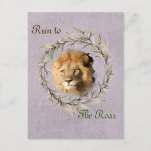 Run to the Roar Taupe Postcard Designer