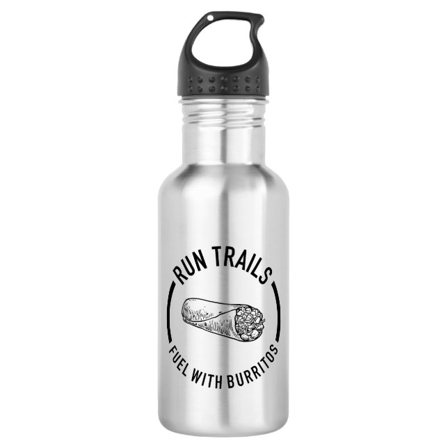 Run Trails, Fuel With Burritos 532 Ml Water Bottle (Front)