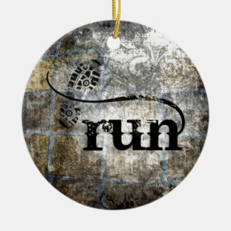Run w/Shoe Grunge by Vetro Jewellery & Designs Ceramic Tree Decoration