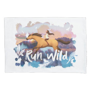 "Run Wild" Lucky Riding Spirit Watercolor Pillowcase