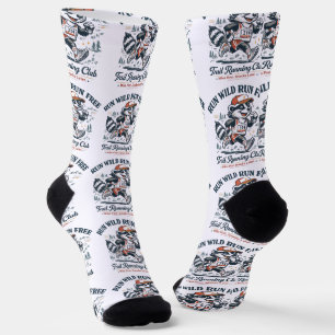 Run Wild Run Free Trail Running Club T-Shirt Socks