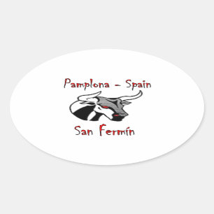 Run with bulls oval sticker