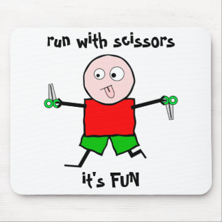 Run with scissors mouse mat