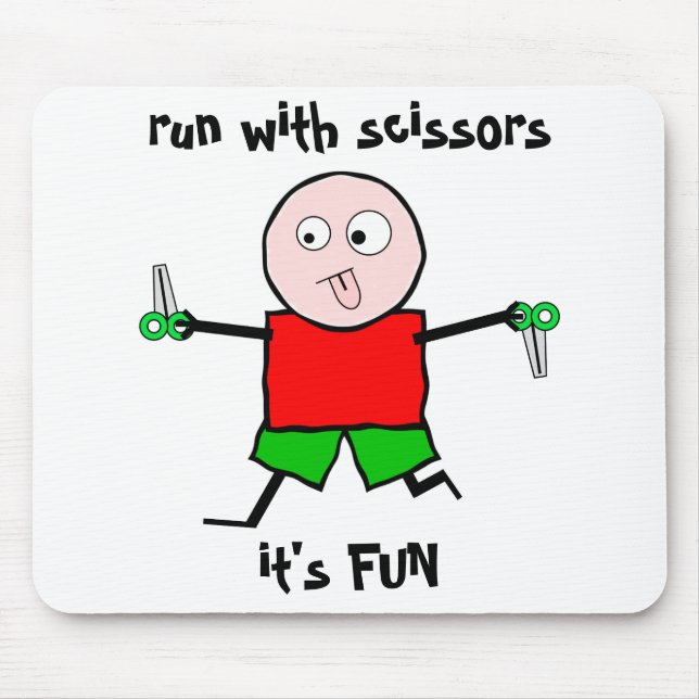 Run with scissors mouse mat (Front)