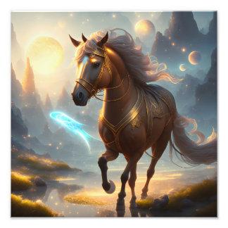 Run with the Wind: A Fantasy Horse's Journey Photo Print