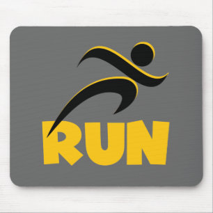 RUN Yellow Mouse Mat