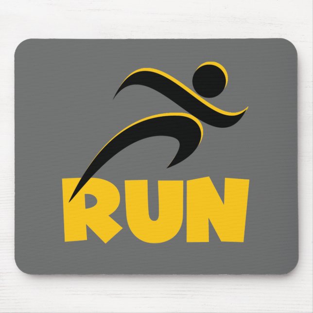 RUN Yellow Mouse Mat (Front)