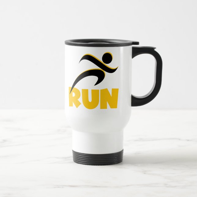 RUN Yellow Travel Mug (Right)