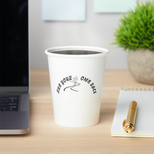 Run Your Own Race Motivational Quote Mug | Inspira Paper Cups (Insitu)
