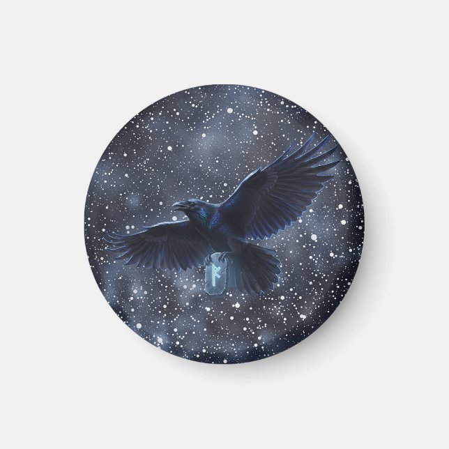Runa Fehu and the Odin Crow Magnet (Front)