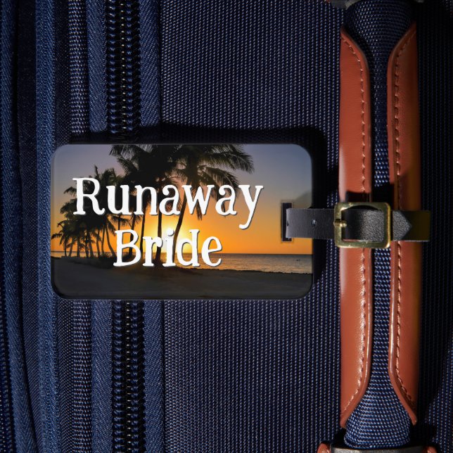 Runaway Bride Funny Getaway Luggage Tag (Front Insitu 4)