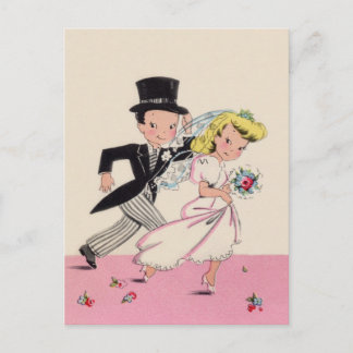 Runaway Bride & Groom Postcard