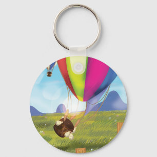Runaway Cartoon Balloon Key Ring