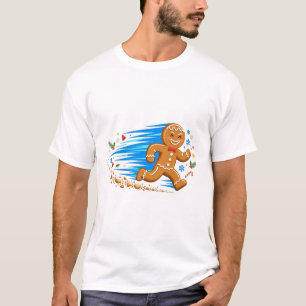 Runaway Gingerbread Man Funny Art T-Shirt