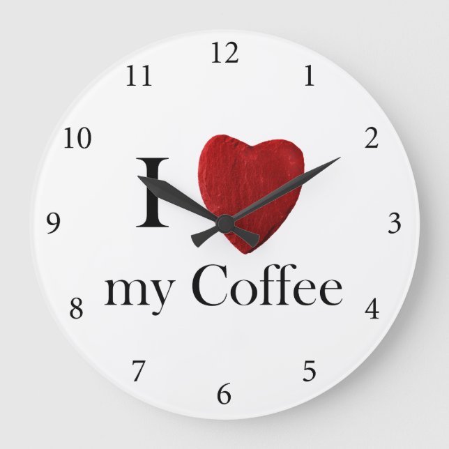 Runde Wanduhr I love my Coffee Large Clock (Front)