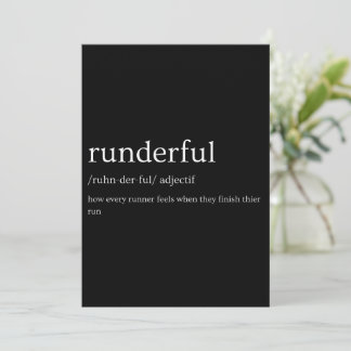 Runderful Running Definition Funny Runner Gift  Holiday Card