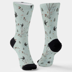 Rune Algiz Made Of Branches And Crow  Socks