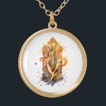 *~*RUNE AP87 VIKING Nordic Inspired Artsy Ancient Gold Plated Necklace<br><div class="desc">(Search AP87 for things Viking or AP40 for similar items ) - NECKLACE . The image is large so feel free to TRANSFER to any ZAZZLE PRODUCT you choose. JEWELRY WITH INTENTION (R) - create your own intention. Use this cool artsy creative artistic modern yet vintage beautiful soul reaching artwork...</div>