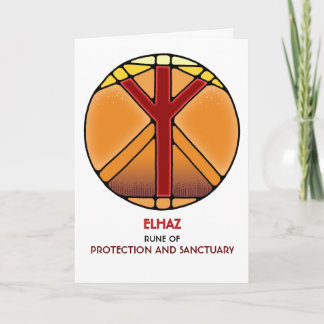 Rune Elhaz – Protection & Sanctuary - Art Nouveau Card