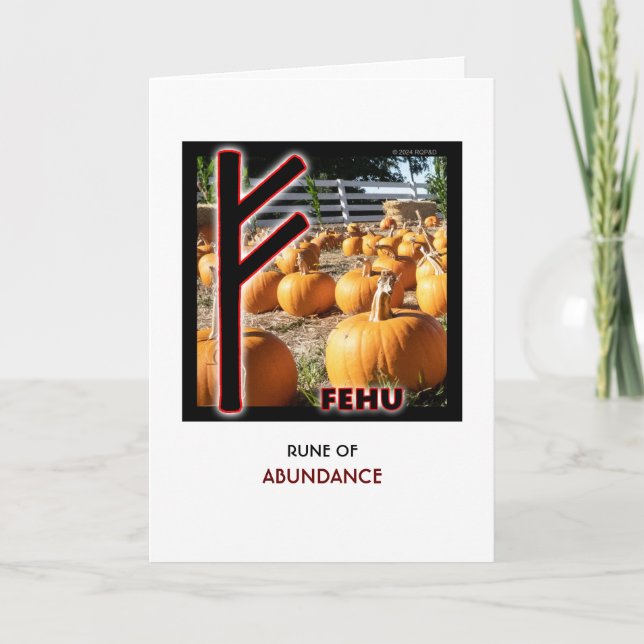 Rune Fehu - Abundance - Pumpkins Card (Front)
