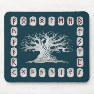Rune Layout with World Tree Mouse Mat