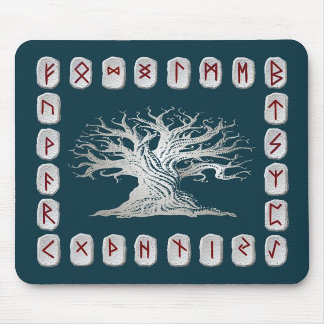 Rune Layout with World Tree Mouse Mat (Front)