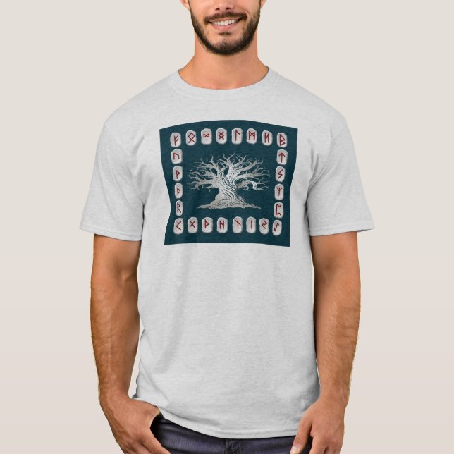 Rune Layout with World Tree T-Shirt (Front)