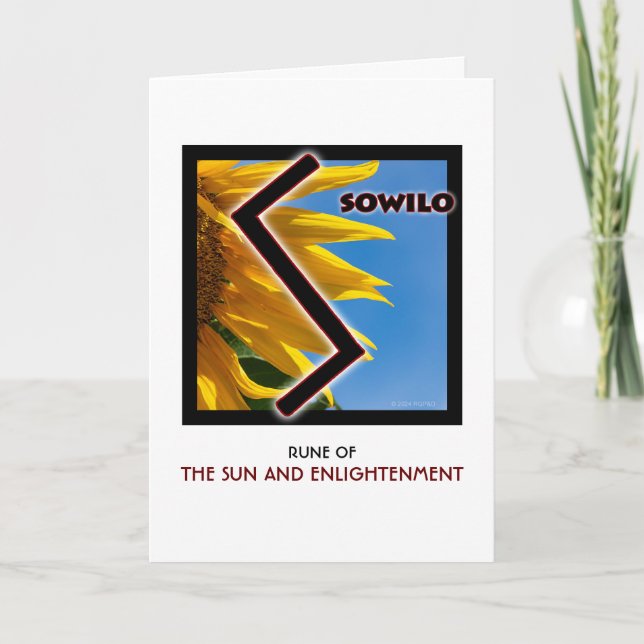Rune Sowilo - Sun & Enlightenment - Sunflower Card (Front)
