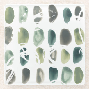 Rune Stone - Green Glass Coaster