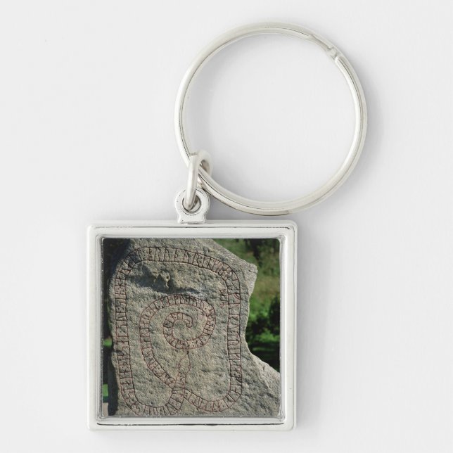 Rune stone outside Gripsholm Castle Key Ring (Front)