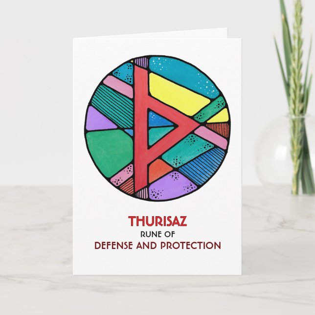 Rune Thurisaz – Defence & Protection - Art Nouveau Card (Front)