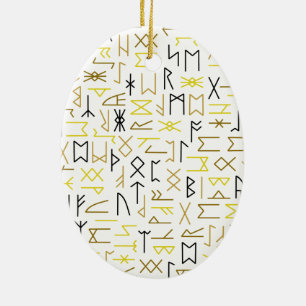 Runes Ceramic Tree Decoration